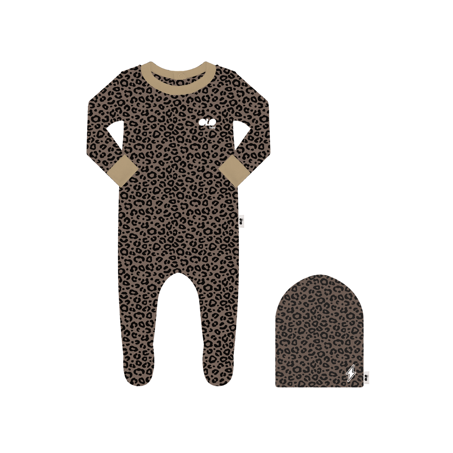 OLO FOOTIE BEANIE SET SLATE