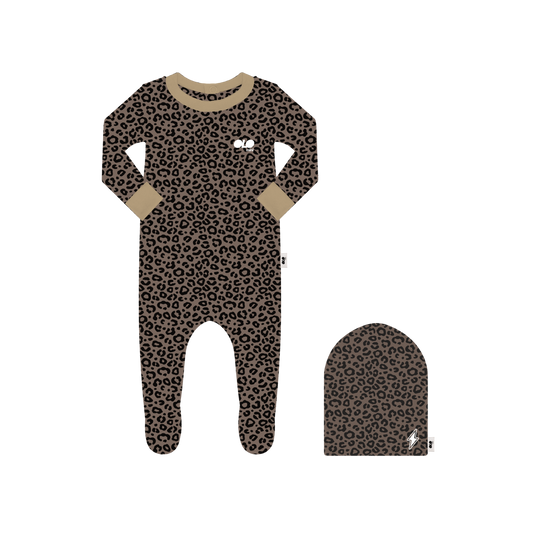 OLO FOOTIE BEANIE SET SLATE